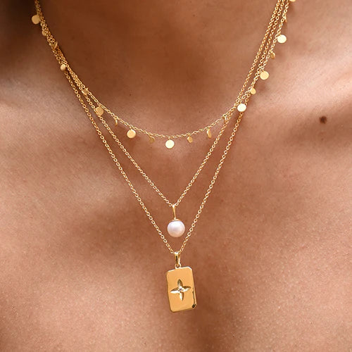 Pearl Necklace | 18KT Yellow Gold Plate