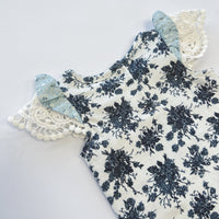 Baby Girls Knit Romper | Navy Floral