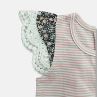 Baby Girls Knit Romper | Pink Stripe