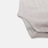 Baby Girls Knit Romper | Pink Stripe