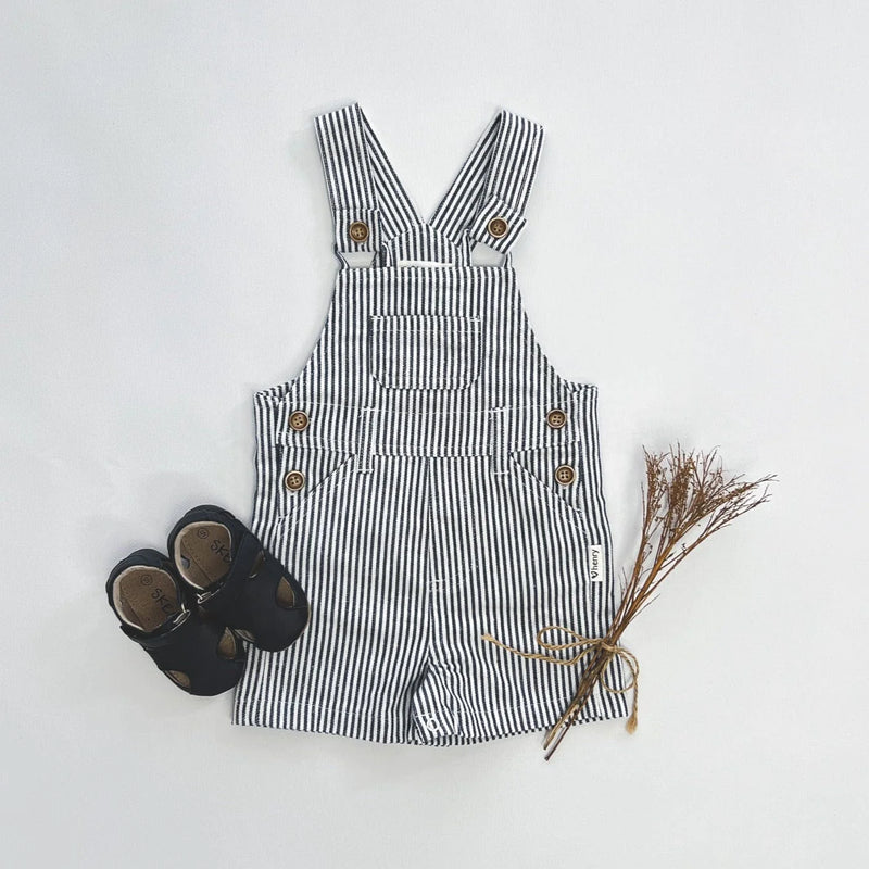 Baby Boys Roy Dungaree | Navy Pinstripe