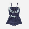 Girls Miranda Playsuit | Navy Linen