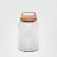 Glass Sorage Jar With Wood Lid