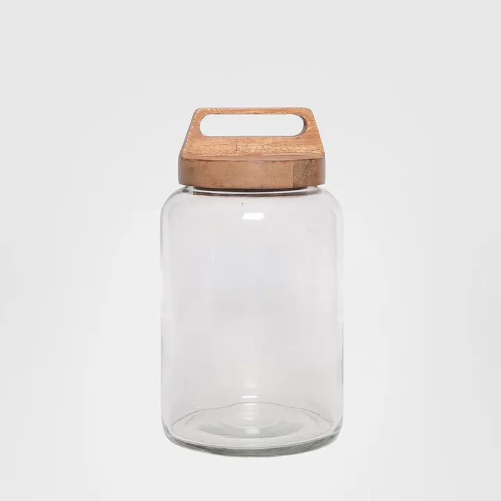 Glass Sorage Jar With Wood Lid