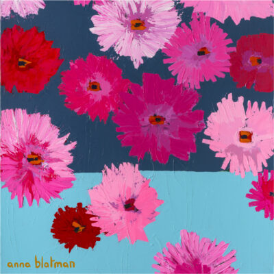 Colourful Flowers By Anna Blatman | Stone Drink Coaster Collection