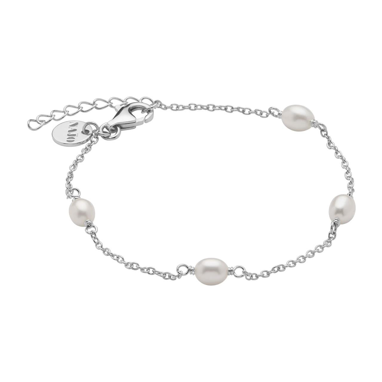 Tidal Whisper Silver Pearl Bracelet