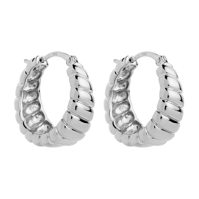 Thalassa Silver Tapered Hoop Earring