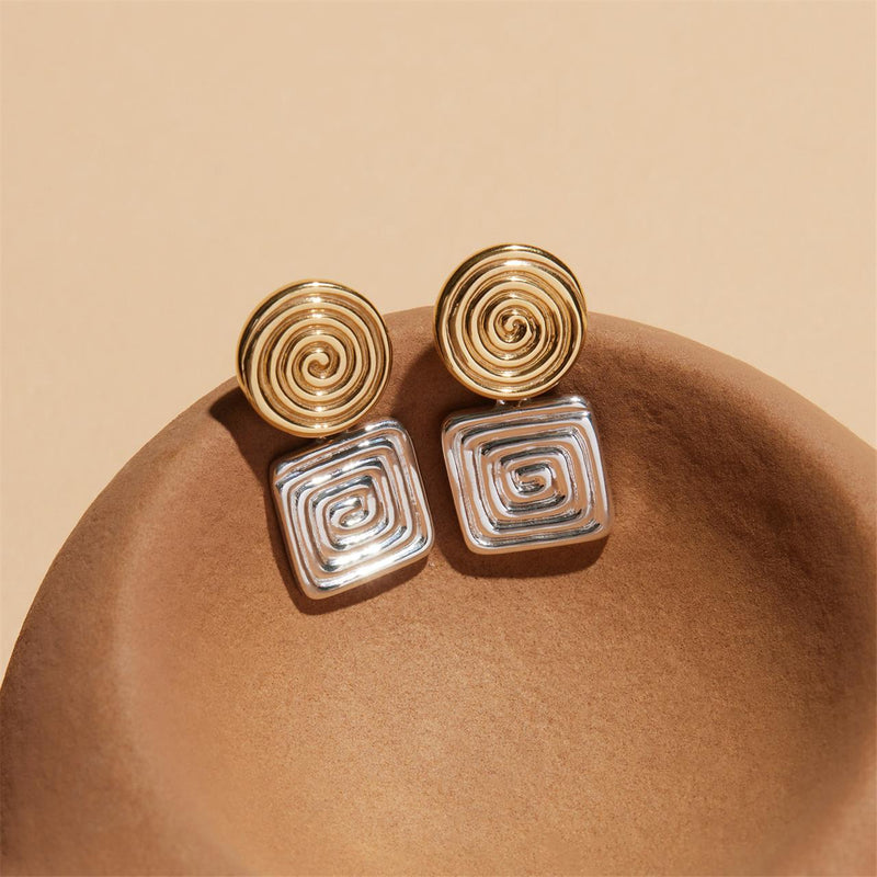 Labyrinthe Tow-Tone Earrings