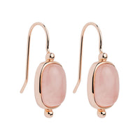 Fleur Rose Quartz Earrings | Rose Gold