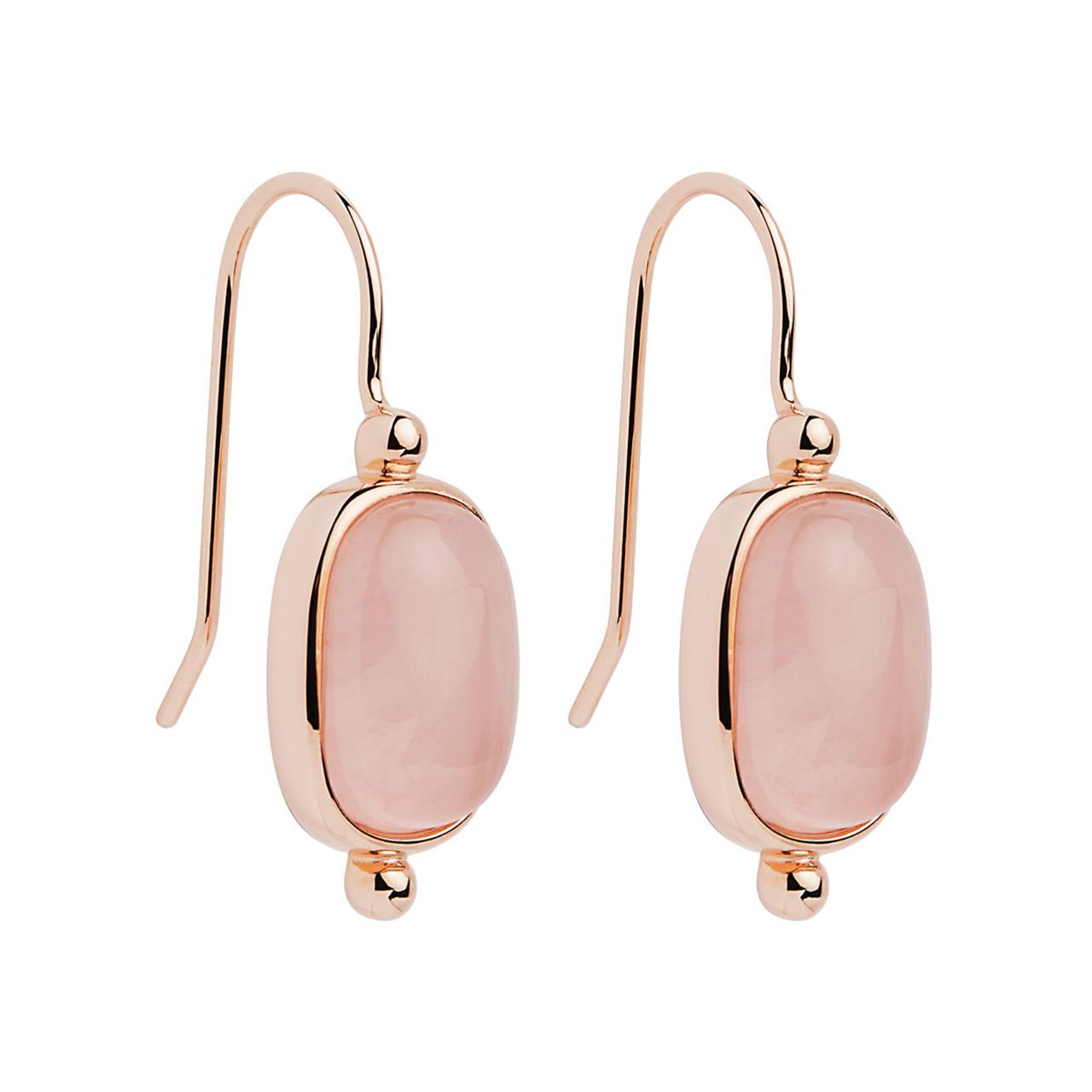 Fleur Rose Quartz Earrings | Rose Gold