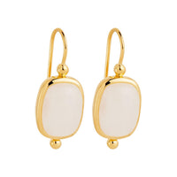Fleur Rainbow Moonstone Earrings | Yellow Gold
