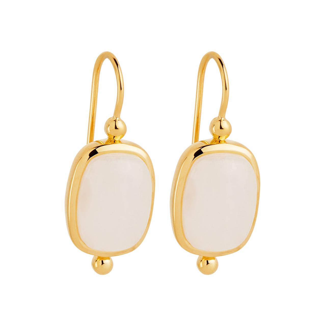 Fleur Rainbow Moonstone Earrings | Yellow Gold
