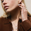Fleur Rainbow Moonstone Earrings | Yellow Gold