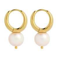 Solana Yellow Gold Pearl Earring