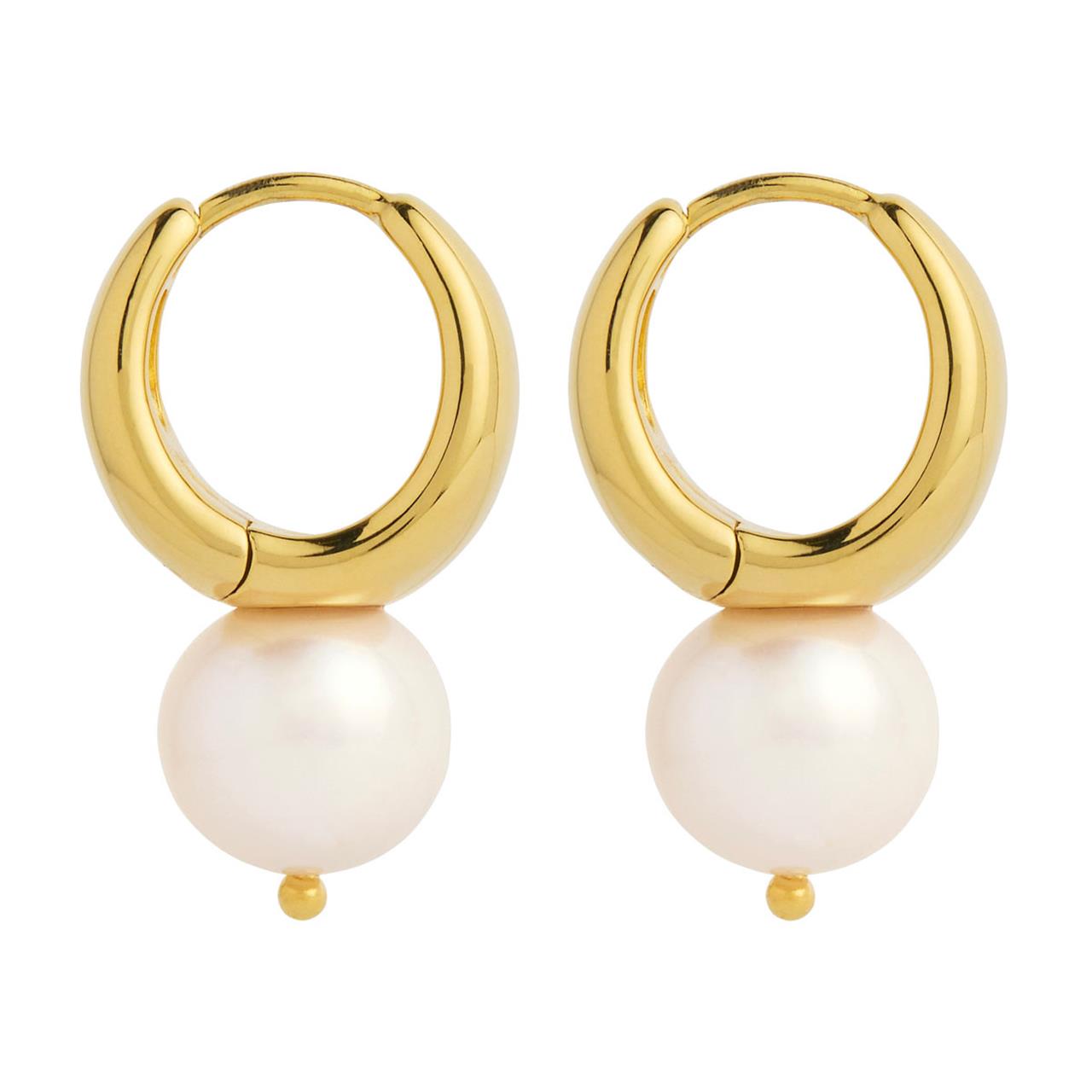 Solana Yellow Gold Pearl Earring