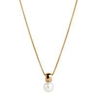 Idyll Yellow Gold Pearl Necklace 45cm