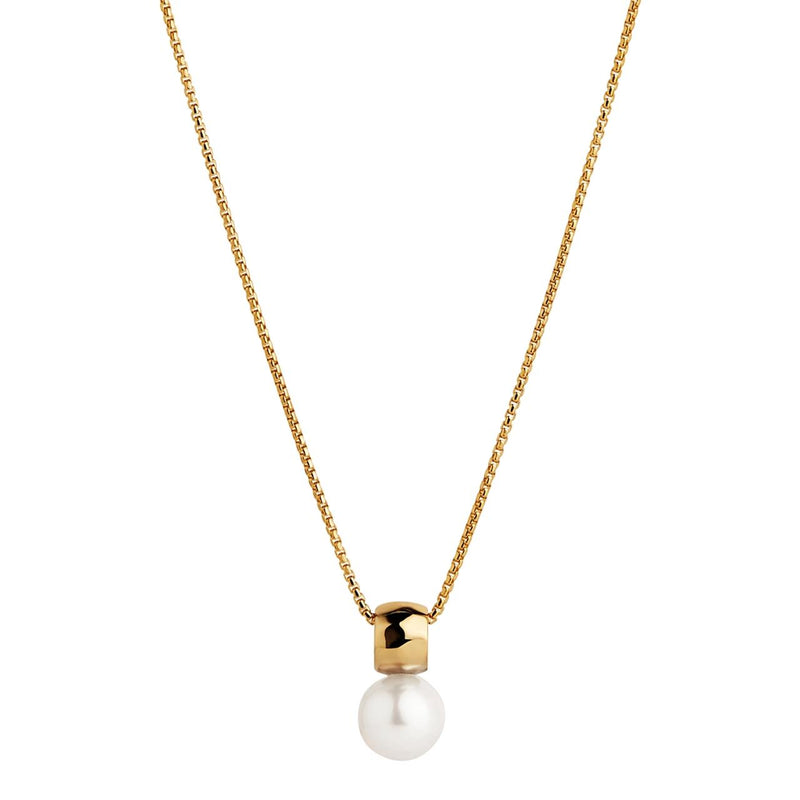 Idyll Yellow Gold Pearl Necklace 45cm