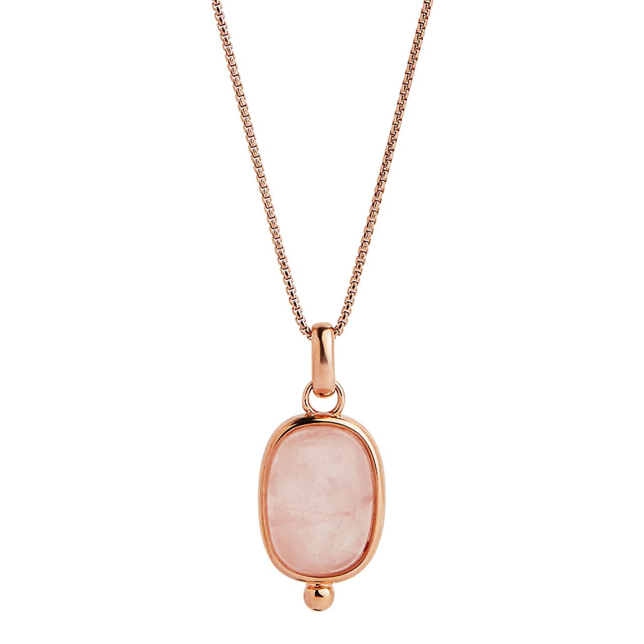 Fleur Rose Quartz Necklace | Rose Gold