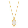 Fleur Rainbow Moonstone Necklace | Yellow Gold