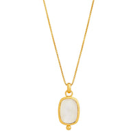 Fleur Rainbow Moonstone Necklace | Yellow Gold