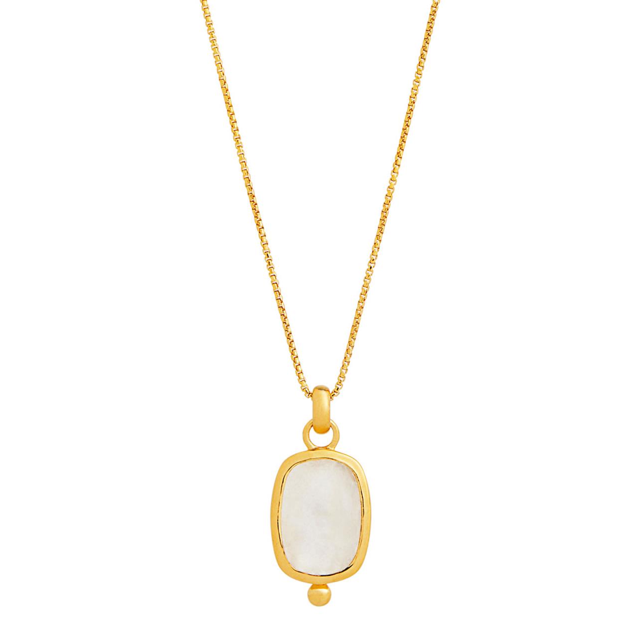 Fleur Rainbow Moonstone Necklace | Yellow Gold