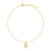 Fleur Rainbow Moonstone Necklace | Yellow Gold