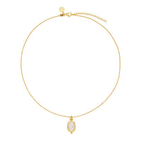 Fleur Rainbow Moonstone Necklace | Yellow Gold