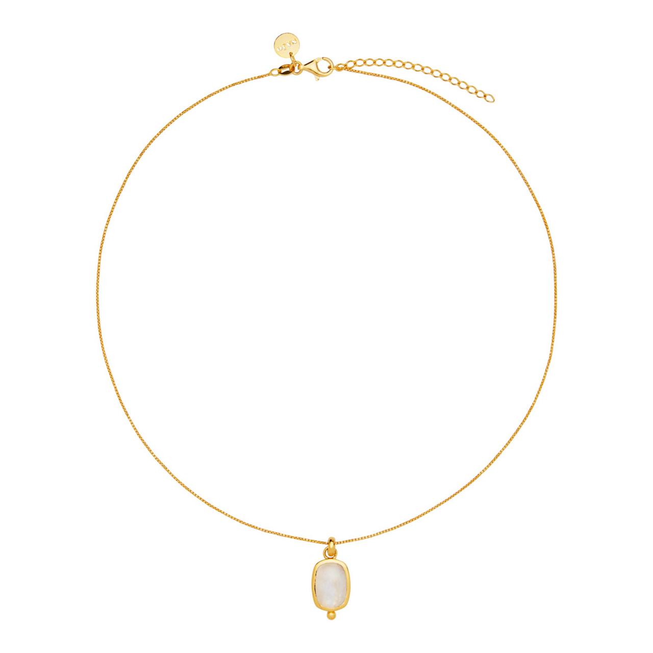 Fleur Rainbow Moonstone Necklace | Yellow Gold