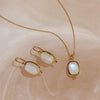 Fleur Rainbow Moonstone Necklace | Yellow Gold