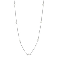 Tidal Whisper Silver Pearl Necklace