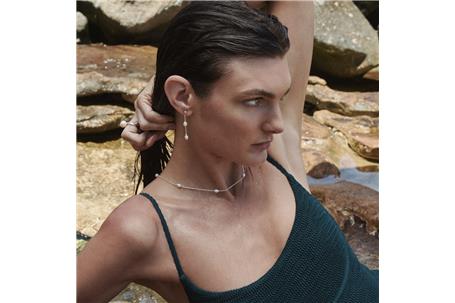 Tidal Whisper Silver Pearl Necklace