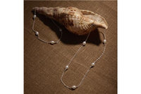 Tidal Whisper Silver Pearl Necklace
