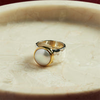 Chroma Silver/Gold Pearl Ring