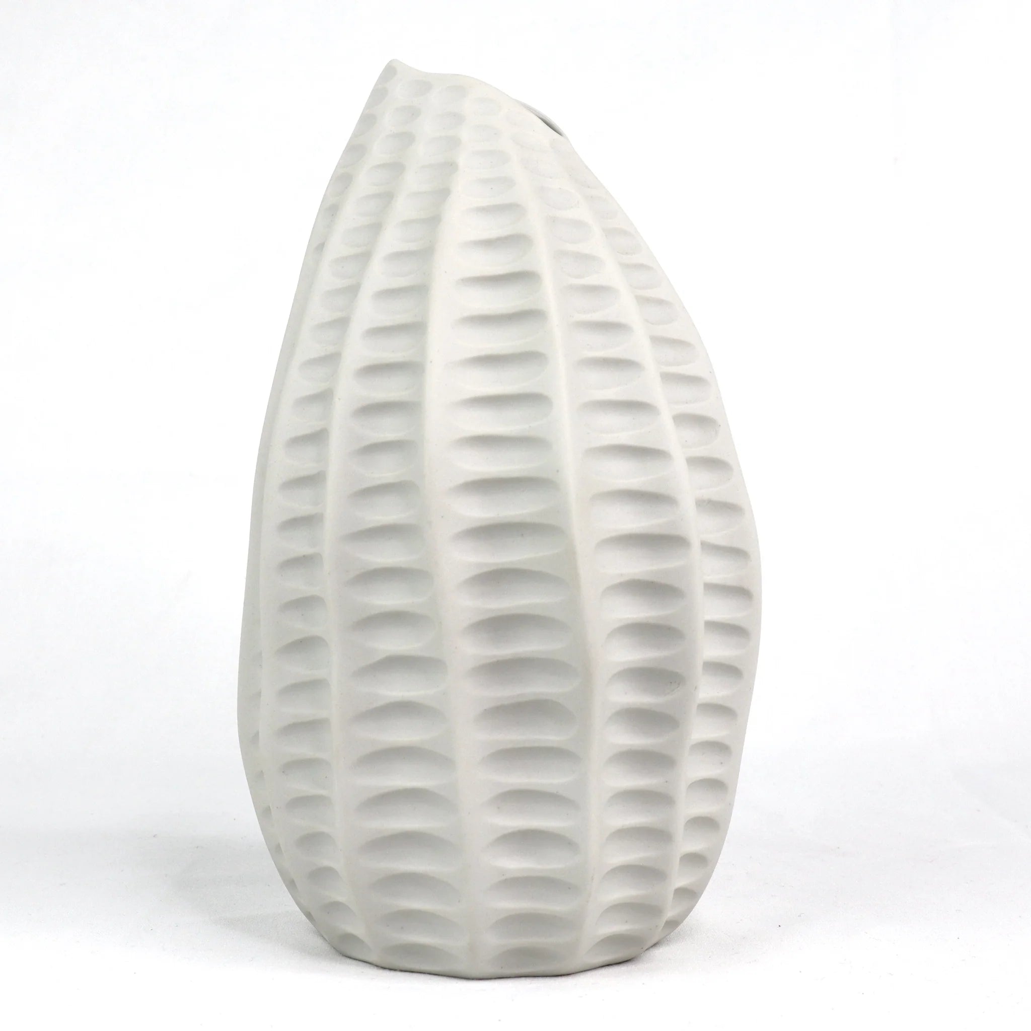 Pod Vase | White Ripple
