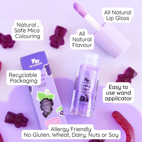 Natural Kids Lip Gloss Wands | Gummy Grape