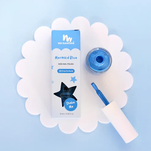 Mermaid Blue Water-Based, Scratch off Nail Polish for Kids | 8.5ml