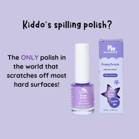 Poppy Purple Water-Based, Scratch off Nail Polish for Kids - 8.5ml