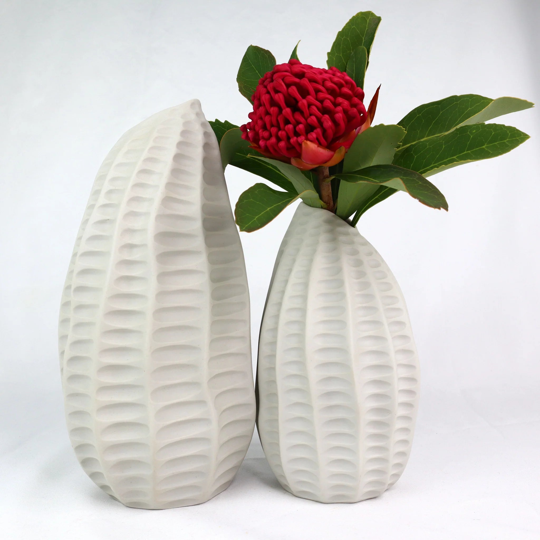 Pod Vase | White Ripple