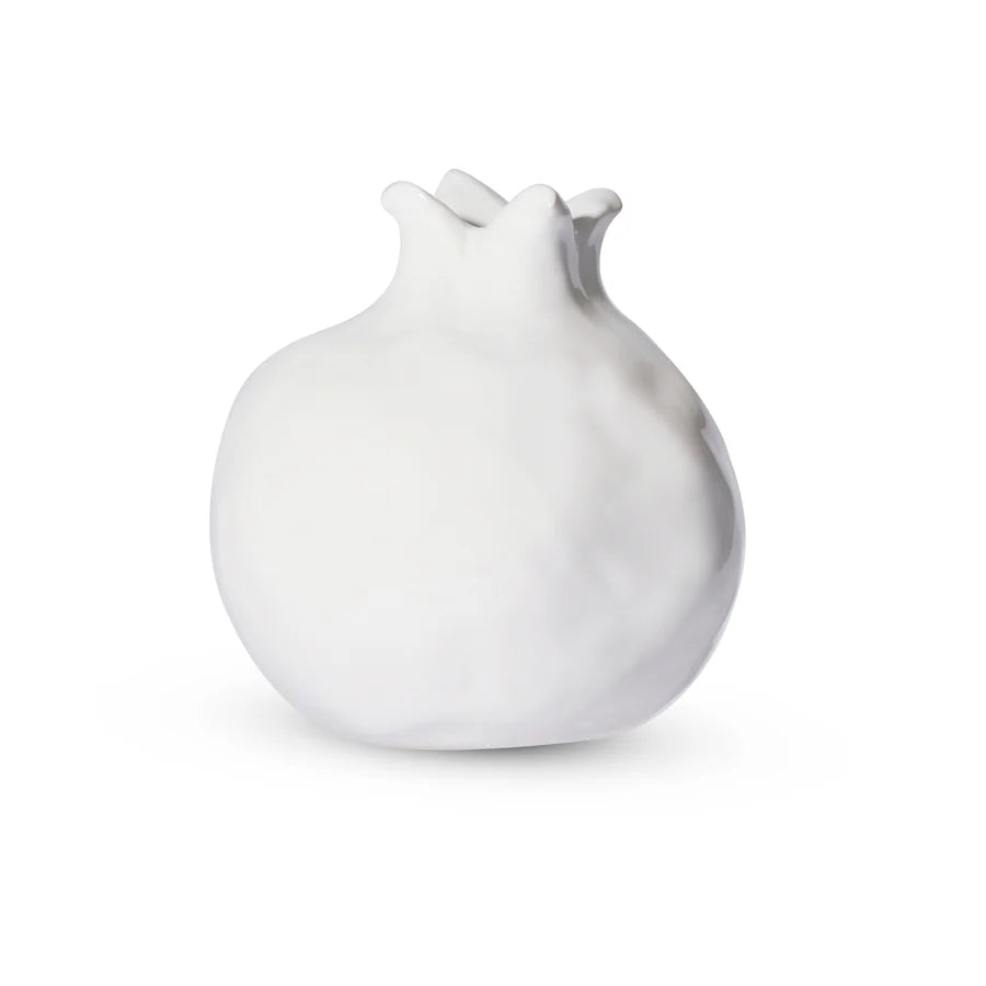 Pomegranate White Bud Vase
