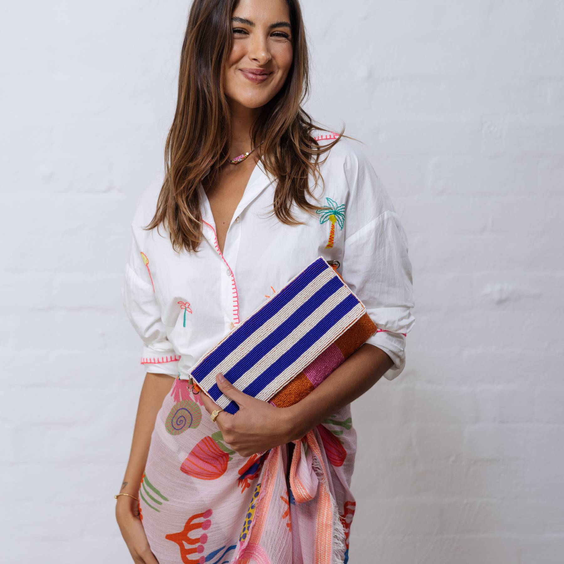 Beaded Clutch | Stripe