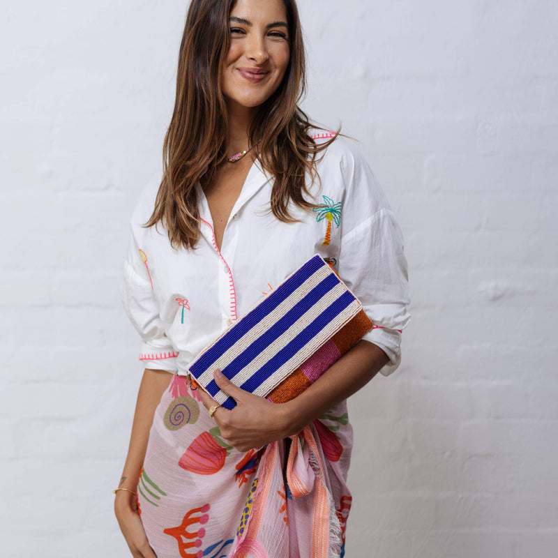 Beaded Clutch | Stripe