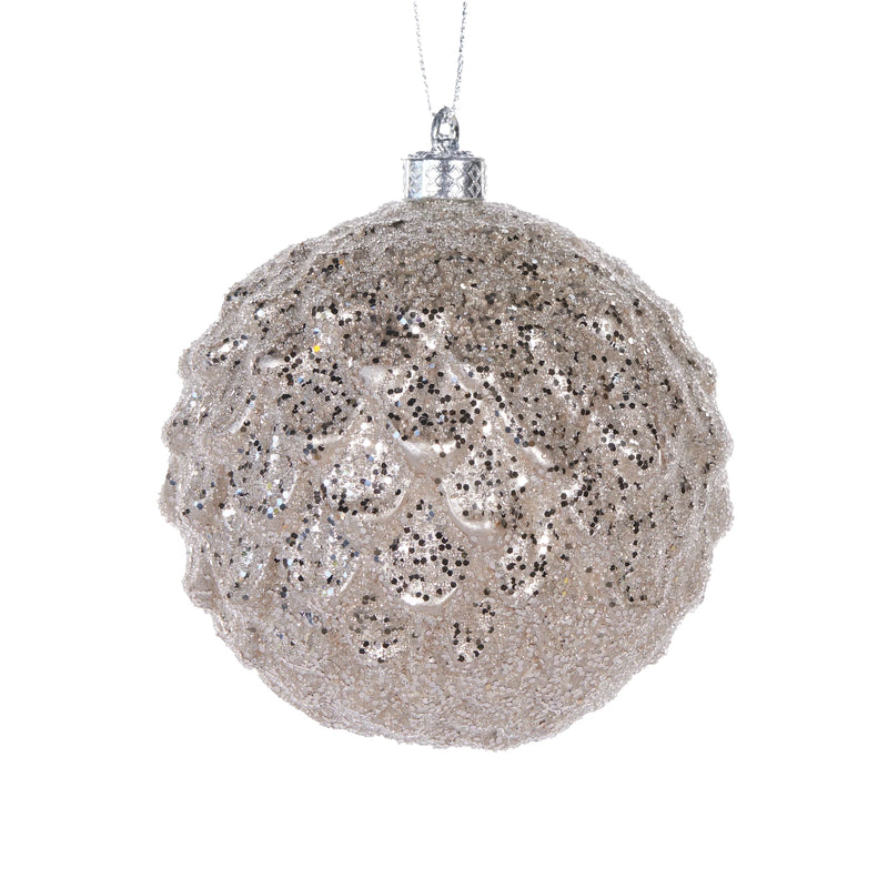Champagne Scalloped Bauble