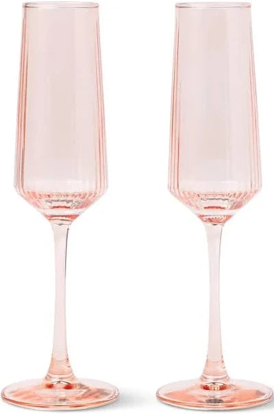The Luna Set of 2 Champagne Flutes | Blush