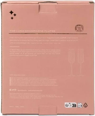The Luna Set of 2 Champagne Flutes | Blush