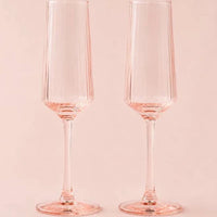 The Luna Set of 2 Champagne Flutes | Blush
