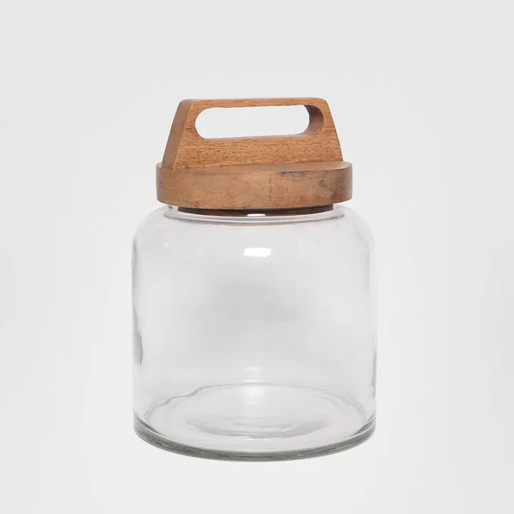 Glass Sorage Jar With Wood Lid