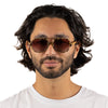 Billy | Brown Gradient Lens l Walnut Wood Arms