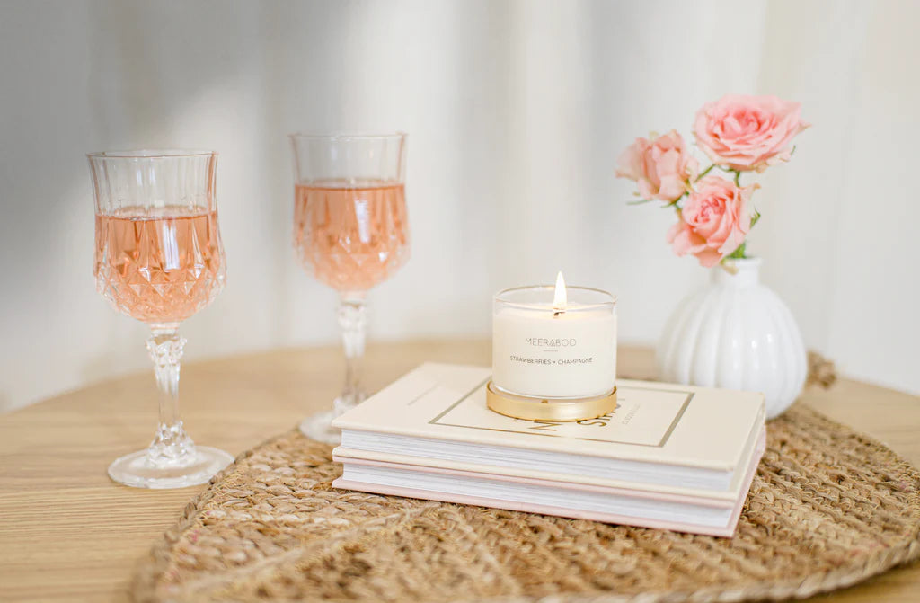 Mini Strawberries + Champagne Gold Lid Soy Candle