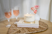 Strawberries + Champagne Gold Lid Soy Candle