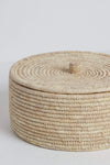 Round Palm Fibre  Placemats | Set of 8 In Basket With Lid
